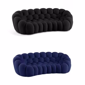 Italian Fabric Modern Corner Sofa Set – Luxury 3-Seater Curved Bubble Sectional Couch for Living Room Comfort