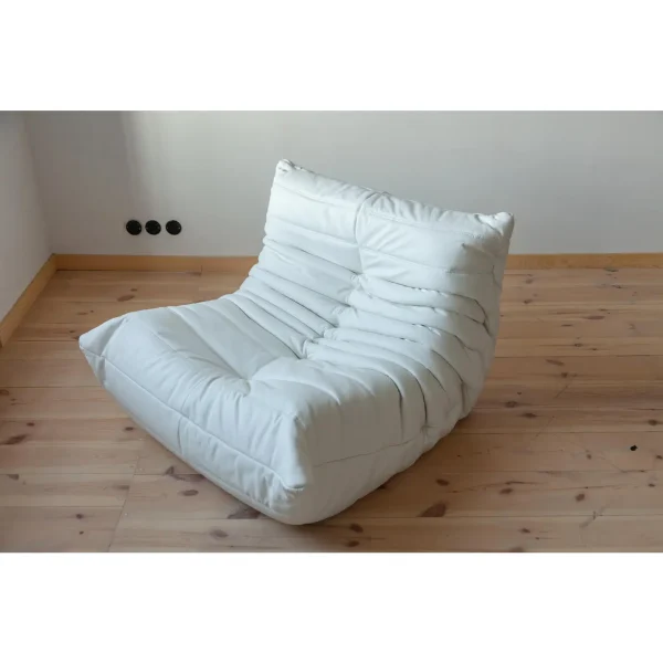White Leather Togo Living Room Set by Michel Ducaroy for Ligne Roset - Image 7